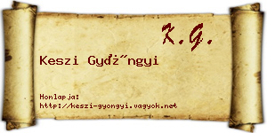 Keszi Gyöngyi névjegykártya