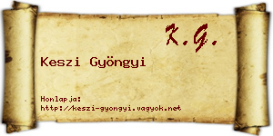 Keszi Gyöngyi névjegykártya